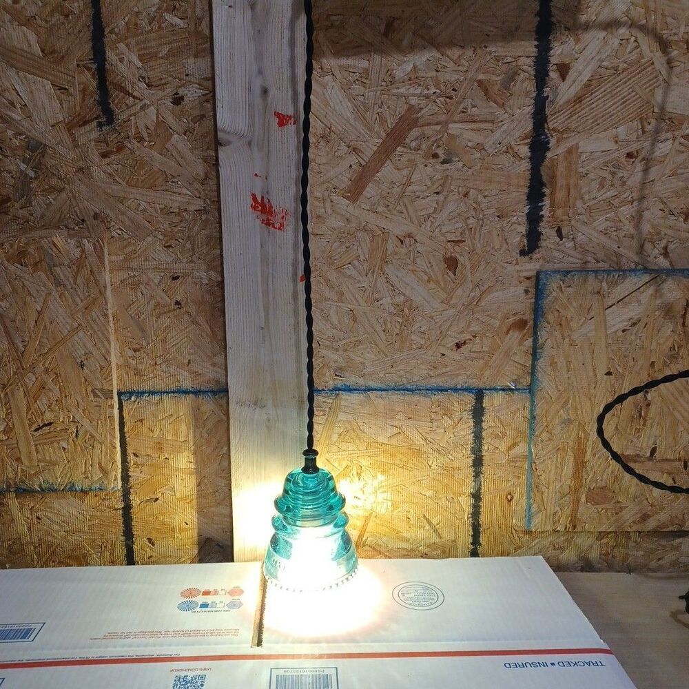 Vintage Glass Insulator Pendant Light Antique Industrial Hanging Lamp Steampunk